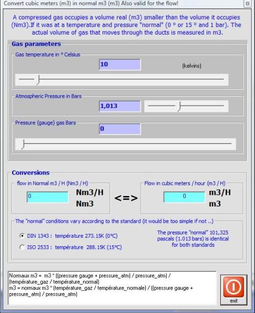 Flow mass, volume flow and normal flow