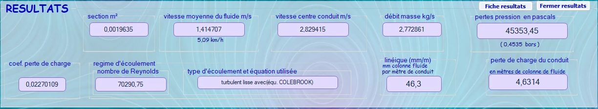 vitesse dans les conduites